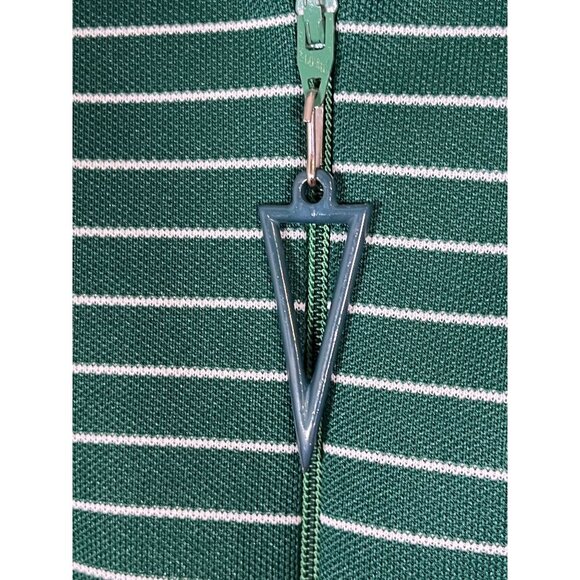 Vintage One Way Striped Dress 14 Green Retro Mod Classic Chic Preppy Active 70s - Picture 7 of 10